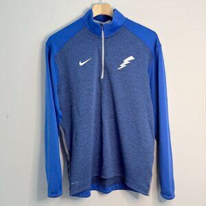 💙 Nike Men's Dri-FIT Half Zip Pullover Blue Long Sleeve Training Top LG